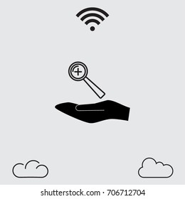 Loupe icon, zoom in vector illustration