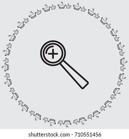 Loupe icon, zoom in vector illustration