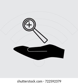 Loupe icon, zoom in vector illustration