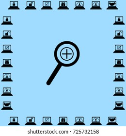 Loupe icon, zoom in vector illustration