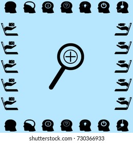 Loupe icon, zoom in vector illustration
