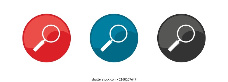 Loupe icons set. Vector illustration.