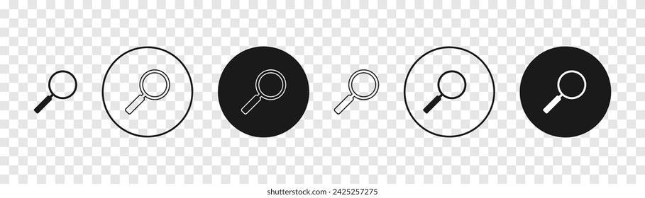 Conjunto de iconos de lupa. Ilustración vectorial.