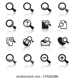 Loupe Icons & Simbols. Abstract vector illustration.