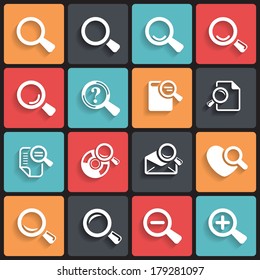 Loupe Icons & Simbols. Abstract vector illustration.