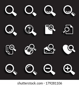 Loupe Icons & Simbols. Abstract vector illustration.