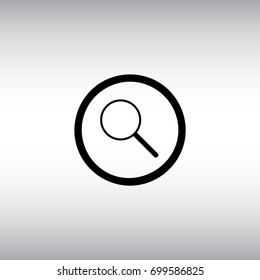 Loupe isolated vector icon. Magnify flat vector sign. Search round button vector image.