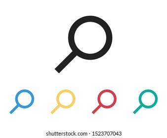 Loupe isolated vector icon. Magnifying glass sign or simbol. Search find icon. Magnifier lens icon. Search magnifying glass icon vector. EPS 10