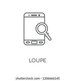 Loupe linear icon. Loupe concept stroke symbol design. Thin graphic elements vector illustration, outline pattern on a white background, eps 10.