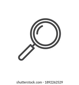 Loupe linear style pictogram isolated on white