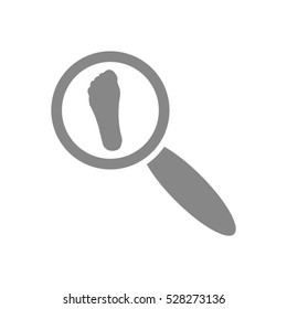 loupe magnifier, footprint, vector icon, eps10