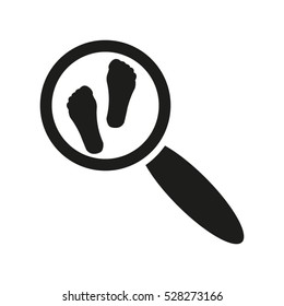 loupe magnifier, footprint, vector icon, eps10