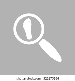 loupe magnifier, footprint, vector icon, eps10