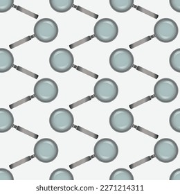 Loupe magnifier glass seamless pattern. Search Icon background. Search Icon seamless pattern, texture, wallpaper. Vector illustration. 