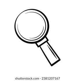 Icono de lupa, simple vector plano, símbolo de lente aislado en fondo blanco. Concepto de búsqueda web.