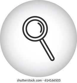 Loupe or magnifying glass symbol simple line icon on background