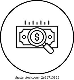 Loupe Money vector icon. Can be used for printing, mobile and web applications.