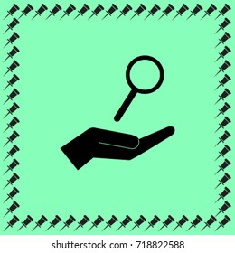 loupe on the hand vector illustration