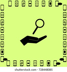loupe on the hand vector illustration