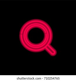 Loupe red glowing neon ui ux icon. Glowing sign logo vector