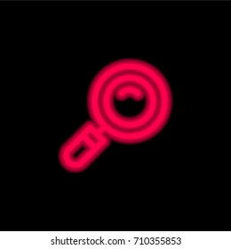 Loupe red glowing neon ui ux icon. Glowing sign logo vector