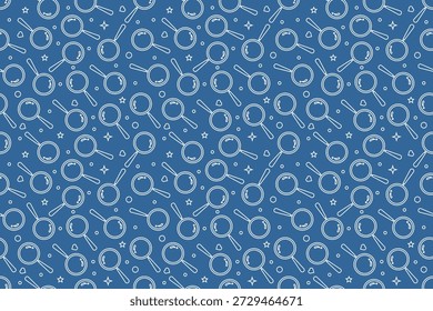 Fundo de padrão sem emenda da lupa. Padrão de lupa sem costura. Plano de fundo do padrão de rabiscar de lupa.