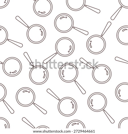 Loupe seamless pattern background. Seamless magnifying glass pattern. Magnifying glass doodle pattern background.