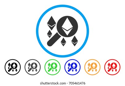 Loupe Search Ethereum flat vector illustration for application and web design.
