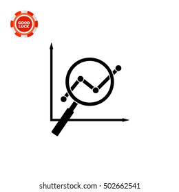 Loupe Showing Graph as SEO Concept Icon