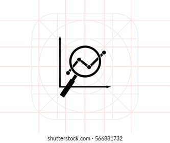 Loupe Showing Graph as SEO Concept Icon