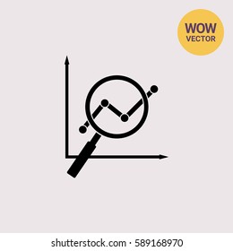 Loupe Showing Graph as SEO Concept Icon