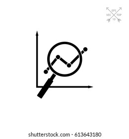 Loupe Showing Graph as SEO Concept Icon