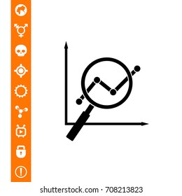 Loupe Showing Graph as SEO Concept Icon