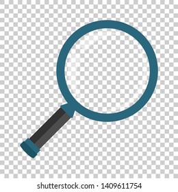 Loupe sign icon in transparent style. Magnifier vector illustration on isolated background. Search business concept.