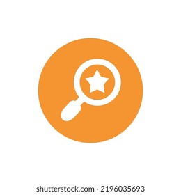 Loupe and star logo icon design, star and magnifying glass icon - Vector