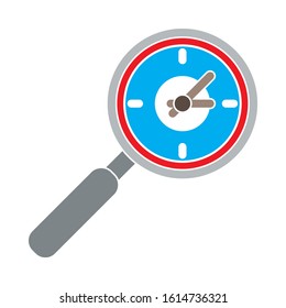 Loupe Time Icon. Flat Illustration Of Loupe Time Vector Icon. Loupe Time Sign Symbol