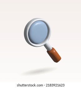 loupe vector 3d icon. magnifying glass 3d illustration. zoom sign 