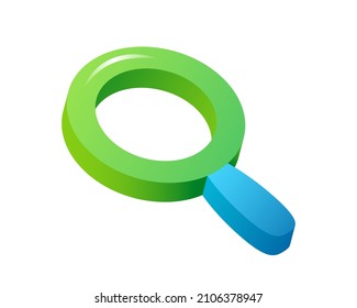 Loupe. Ampliador vector 3d aislado en fondo blanco.
