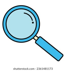 Icono vectorial de la lupa. Aislado sobre fondo blanco.