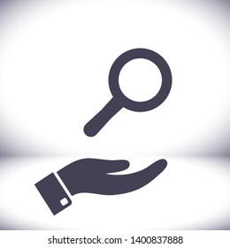 Loupe   vector icon , lorem ipsum Flat design