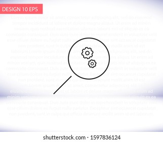 Loupe vector icon , lorem ipsum Flat design