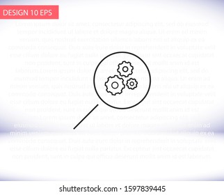 Loupe vector icon , lorem ipsum Flat design