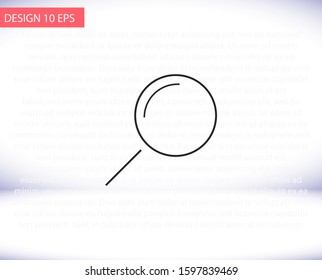 Loupe vector icon , lorem ipsum Flat design