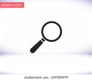 Loupe vector icon , lorem ipsum Flat design