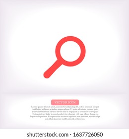 Loupe vector icon , lorem ipsum Flat design