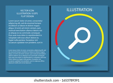 Loupe vector icon , lorem ipsum Flat design
