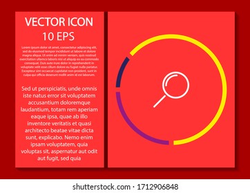Loupe Vektorillustration Symbol, lorem ipsum Flaches Design