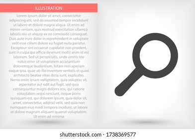 Loupe vector icon , lorem ipsum Flat design