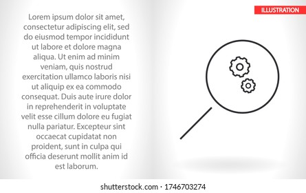 Loupe vector icon , lorem ipsum Flat design