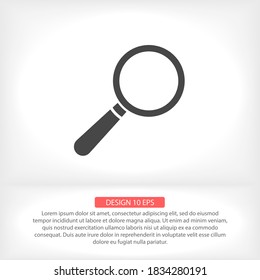 Loupe vector icon , lorem ipsum Flat design